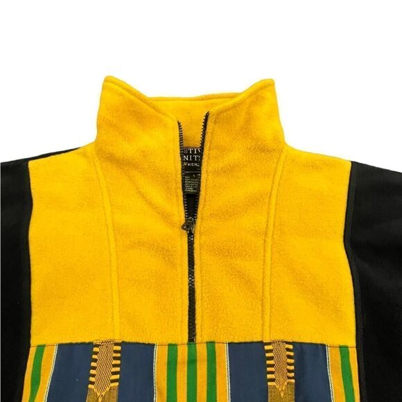 Y2k N8tive Nits Yellow & Black Aztec Long Sleeve Pullover Sweater Large Unisex - Picture 2 of 8